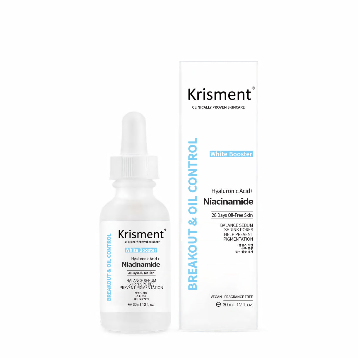 Krisment 美白精华：血清透明质酸 + 烟酰胺 30ml